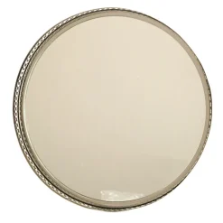 Filigree Tray Round Etched Nickel 40cm