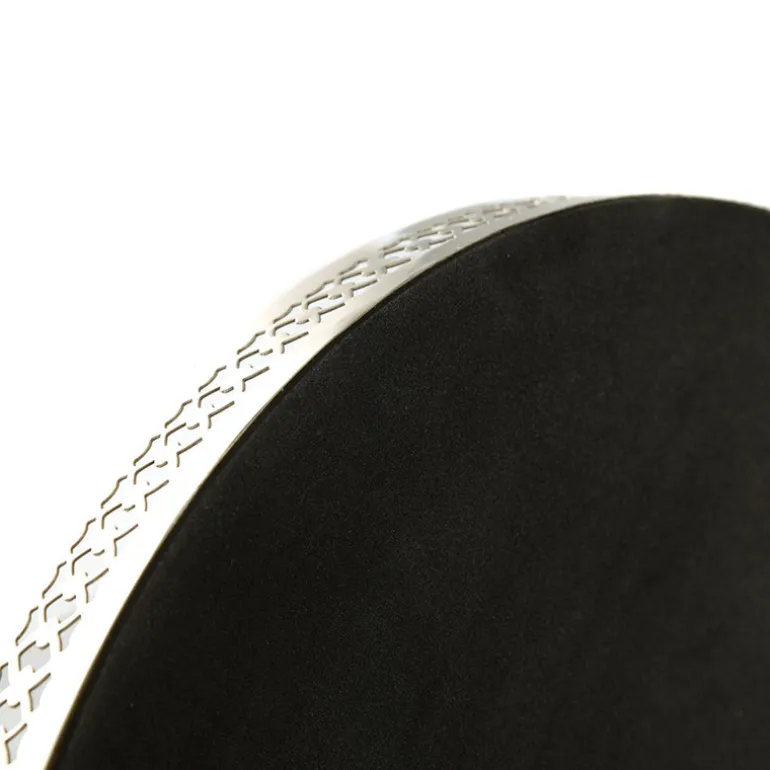 Filigree Tray Round Etched Nickel 30cm
