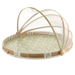 FOOD COVER Capiz Mint Flowers 43cm