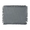 Fringed Placemat Rectangle Grey