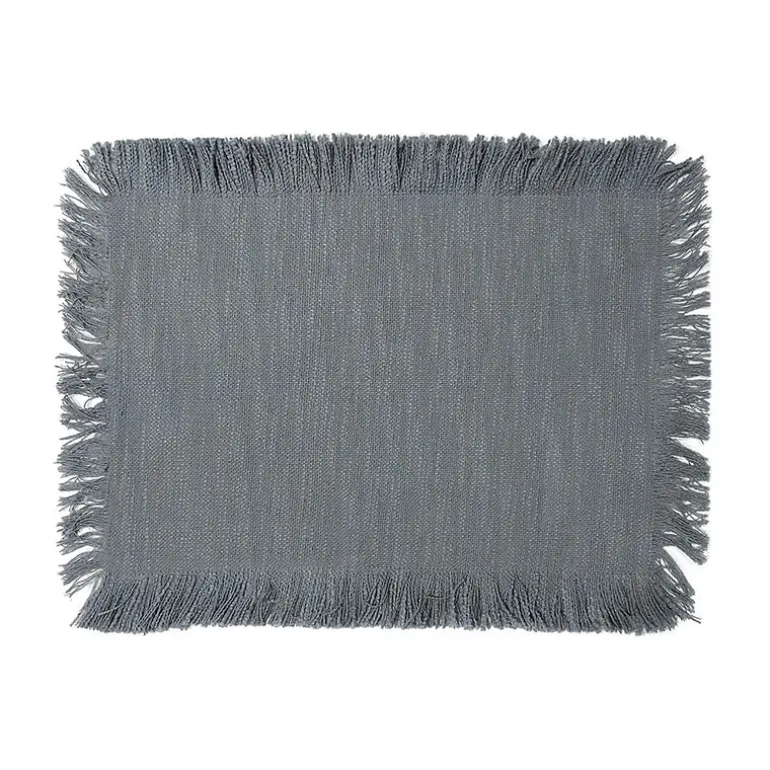 Fringed Placemat Rectangle Grey