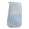 Gingham Double Oven Mitt Blue