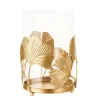 Ginkgo Gold Tealight Holder 17cm