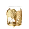Ginkgo Gold Tealight Holder 13cm