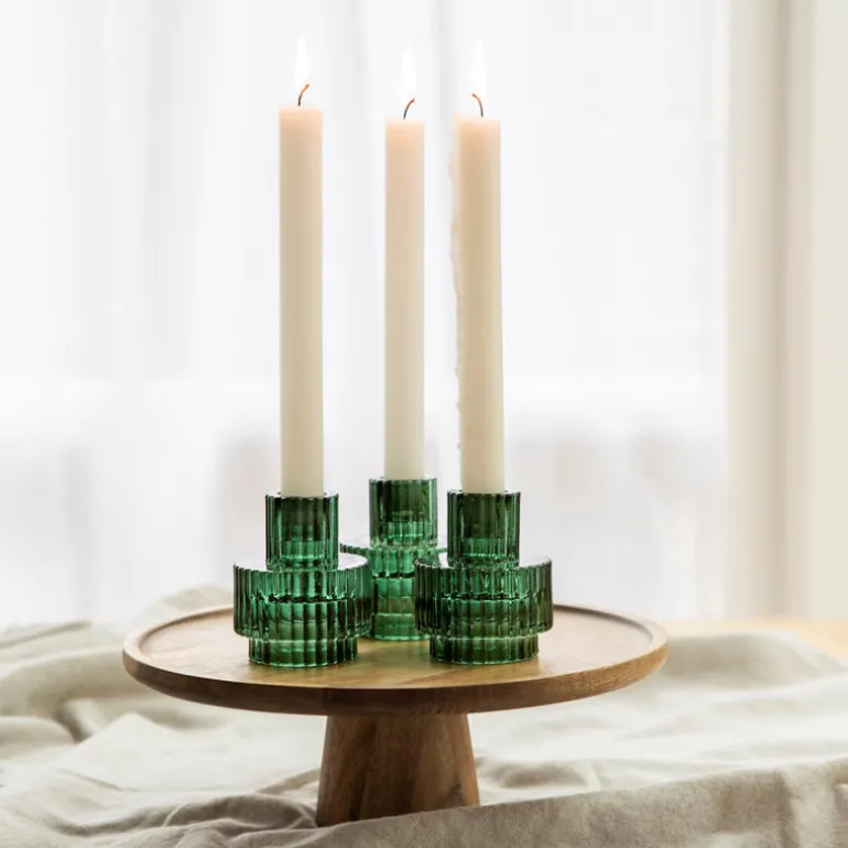 Glass Candle Holder Amber