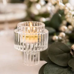Glass Candle Holder Black