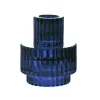 Glass Candle Holder Dark Blue