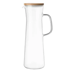 Glass Pitcher with Wooden Lid