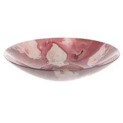 Glass Splash Bowl Wine & Pink 30cm