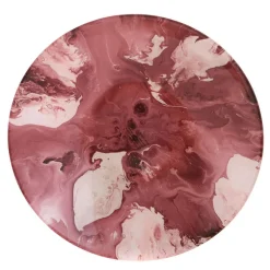 Glass Splash Bowl Wine & Pink 30cm