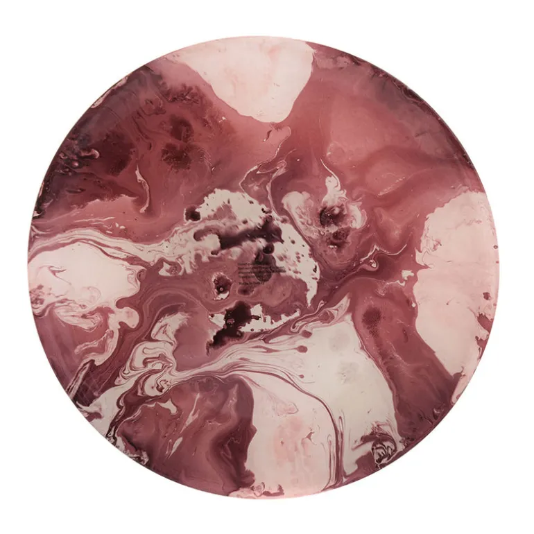 Glass Splash Platter Wine & Pink