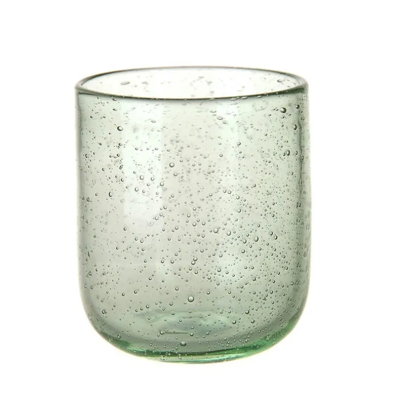 Glass Tumbler Bubble Green