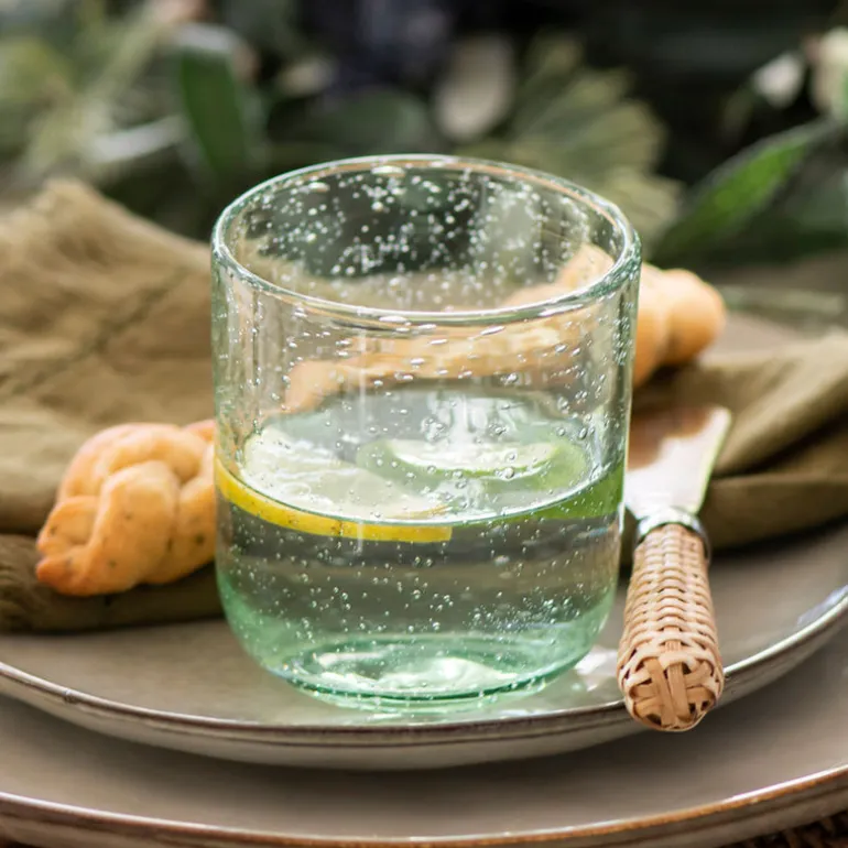 Glass Tumbler Bubble Green
