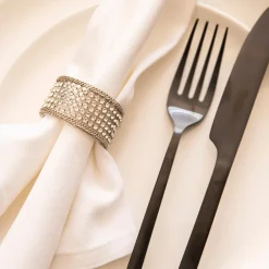 Gold Crystal Napkin Ring Set