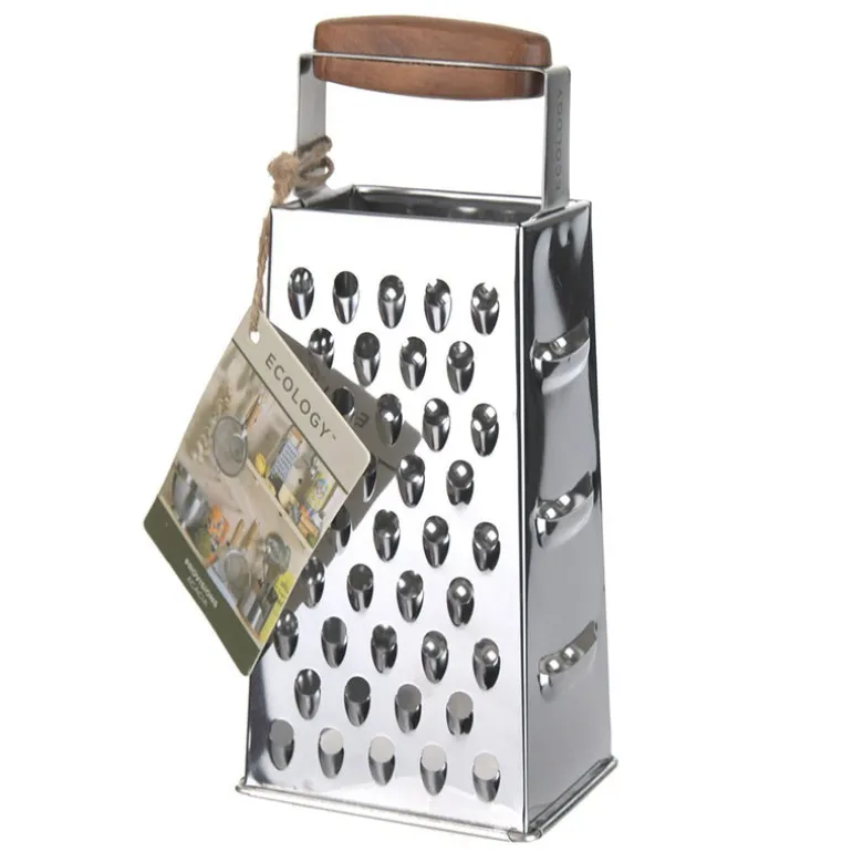 Grater 4 Sided with Acacia Handle