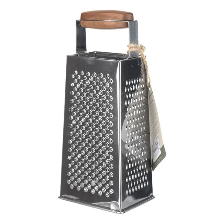 Grater 4 Sided with Acacia Handle