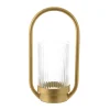Hurricane Metal Oval/Ribbed Glass Gold 29cm