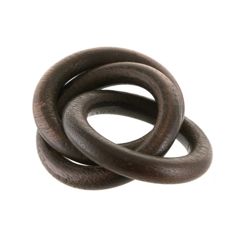 Interlinked Wooden Napkin Ring Dark