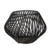 Iron Tealight Holder Matte Black Swirl 11cm