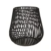 Iron Tealight Holder Matte Black Swirl 16cm
