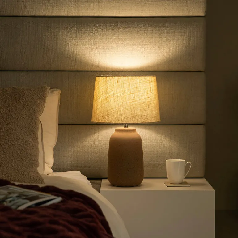 Lamp Terracotta Base with Beige Shade