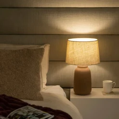 Lamp Terracotta Base with Beige Shade