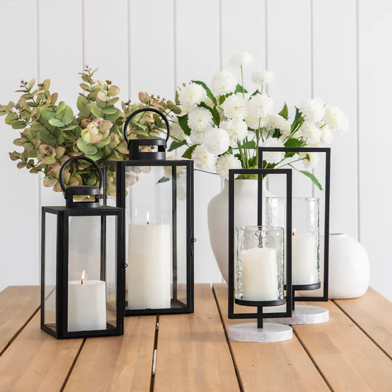 Lantern Steel Matte Black 30cm