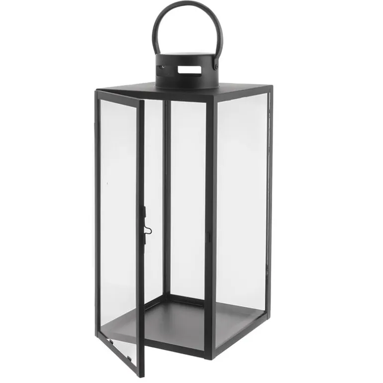 Lantern Steel Matte Black 40cm