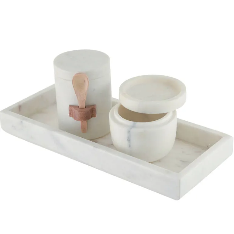 Marble Condiment Set with Spice Box & Spoon