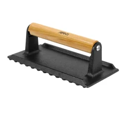 Meat Press Cast Iron with Wood Handle