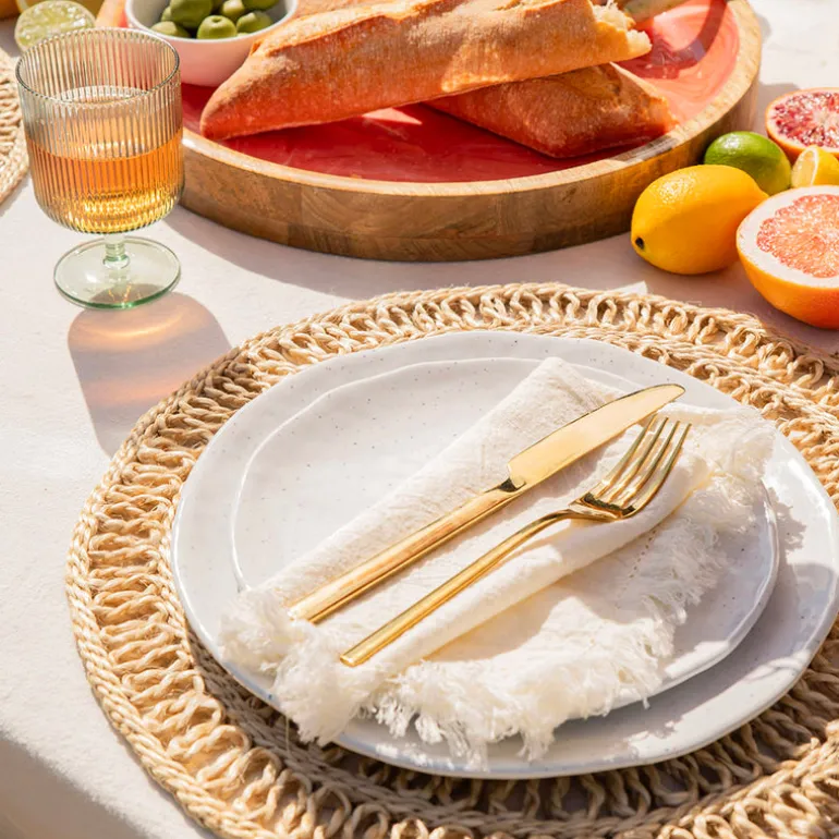 Melamine Side Plate Speckle White
