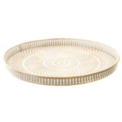 Metal Tray Round with Mandala
