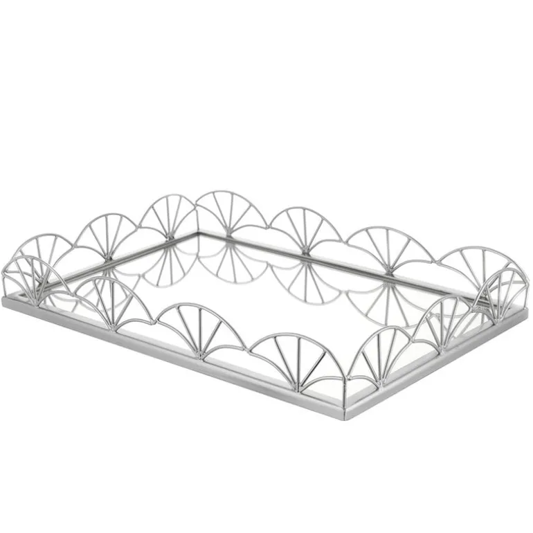 Mirror Base Tray Rectangle Nickel 45cm