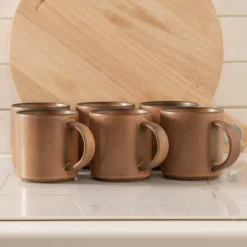 Mug Set Stoneware Straight Leather