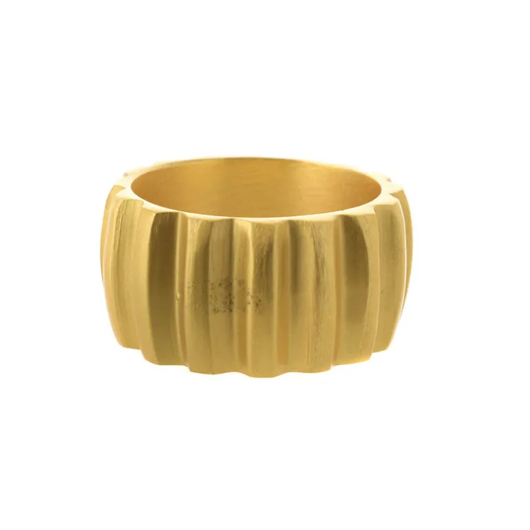Napkin Ring Ribbed Brushed Brass