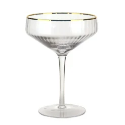 Optic Coupe Glass with Gold Rim