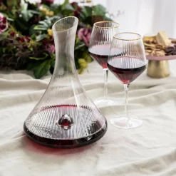 Optic Wine Glass with Gold Rim