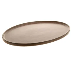 Oval Platter Stoneware Straight Leather
