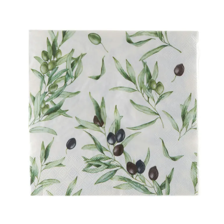 Paper Napkin Dark Olive Branch Pack