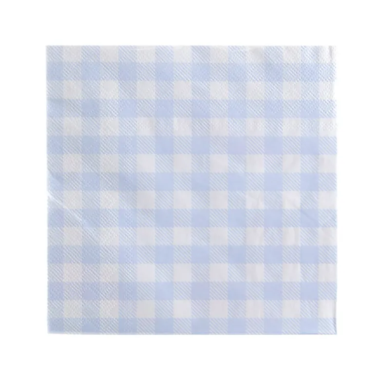 Paper Napkin Light Blue Gingham Pack