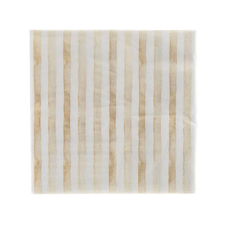 Paper Napkin Yellow Stripe Pack