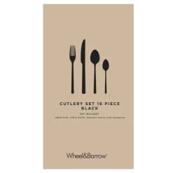16 Piece Black Cutlery Set