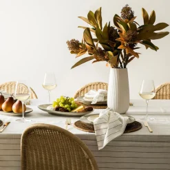 Pinstripe Napkin White & Olive