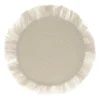 Placemat Palm Fibre Fringed White