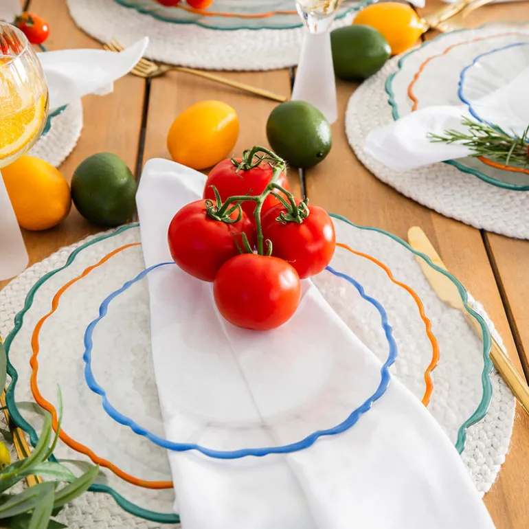 Plate Elegance Orange Rim
