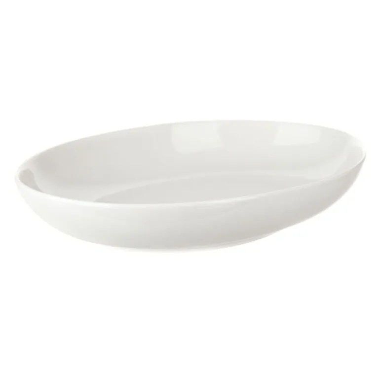 Porcelain Coupe Plate Oval White 28x20x5cm