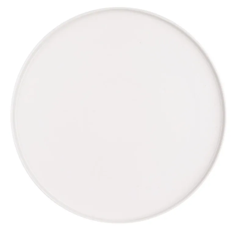 Porcelain Round Flat Plate with Lip Small