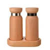 Premium Beechwood Salt & Pepper Grinders with Tray