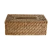 Rattan Tissue Box Cover Dark Bown 25.5x14x9cm