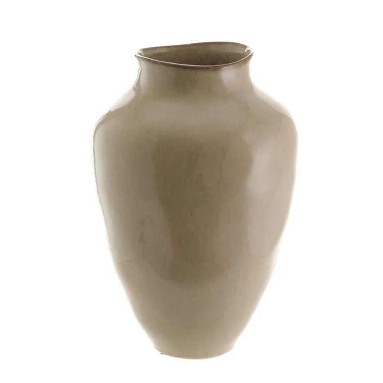 Reactive Tan Urn Vase Small
